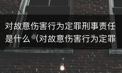 对故意伤害行为定罪刑事责任是什么（对故意伤害行为定罪刑事责任是什么）