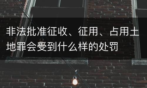 非法批准征收、征用、占用土地罪会受到什么样的处罚