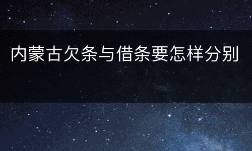 内蒙古欠条与借条要怎样分别
