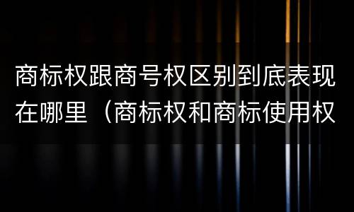 商标权跟商号权区别到底表现在哪里（商标权和商标使用权的区别）