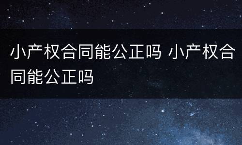 小产权合同能公正吗 小产权合同能公正吗