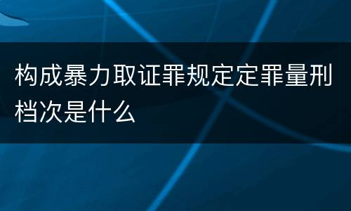 构成暴力取证罪规定定罪量刑档次是什么