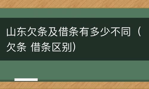 山东欠条及借条有多少不同（欠条 借条区别）