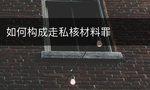 如何构成走私核材料罪