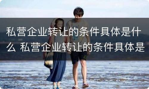 私营企业转让的条件具体是什么 私营企业转让的条件具体是什么内容