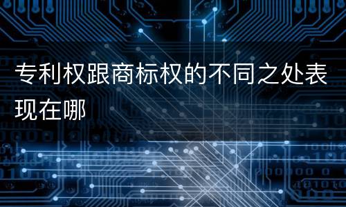 专利权跟商标权的不同之处表现在哪
