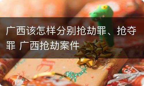 广西该怎样分别抢劫罪、抢夺罪 广西抢劫案件