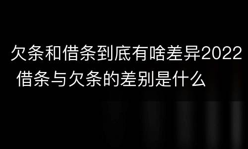 欠条和借条到底有啥差异2022 借条与欠条的差别是什么