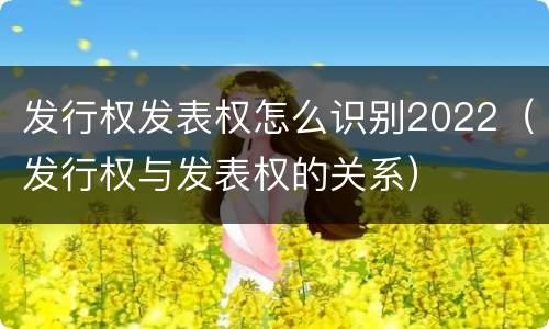 发行权发表权怎么识别2022（发行权与发表权的关系）