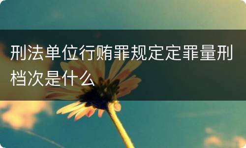 刑法单位行贿罪规定定罪量刑档次是什么