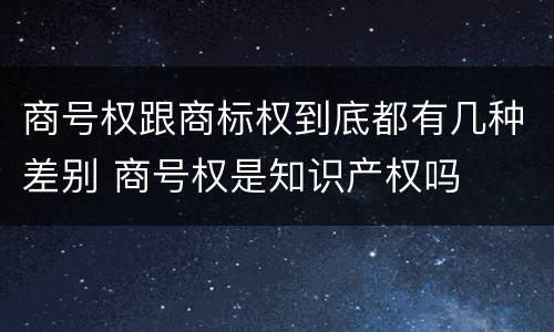 商号权跟商标权到底都有几种差别 商号权是知识产权吗