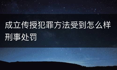 成立传授犯罪方法受到怎么样刑事处罚