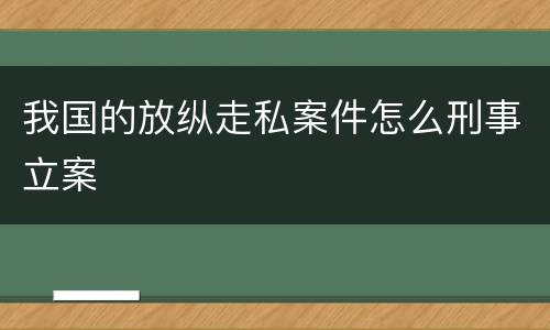 我国的放纵走私案件怎么刑事立案