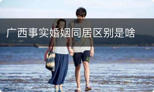 广西事实婚姻同居区别是啥