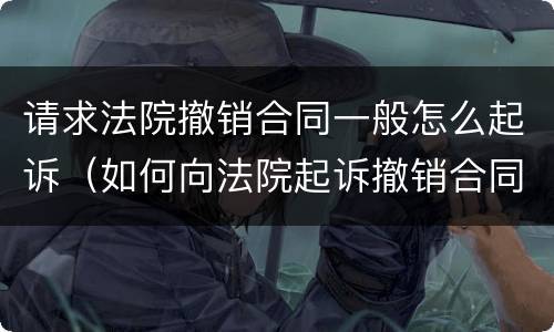 请求法院撤销合同一般怎么起诉（如何向法院起诉撤销合同）