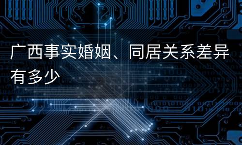 广西事实婚姻、同居关系差异有多少