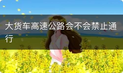 大货车高速公路会不会禁止通行