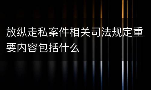 放纵走私案件相关司法规定重要内容包括什么