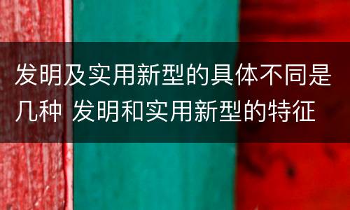 发明及实用新型的具体不同是几种 发明和实用新型的特征