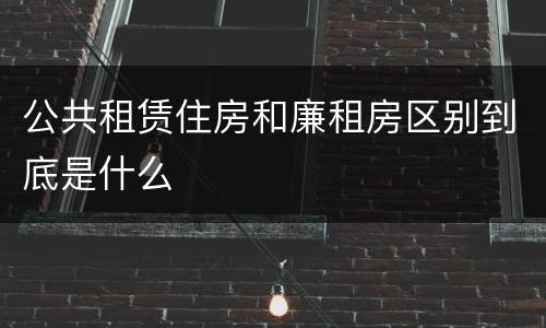 公共租赁住房和廉租房区别到底是什么