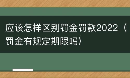 应该怎样区别罚金罚款2022（罚金有规定期限吗）