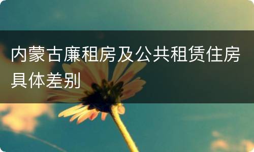 内蒙古廉租房及公共租赁住房具体差别