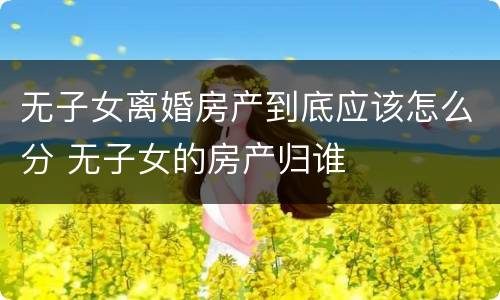 无子女离婚房产到底应该怎么分 无子女的房产归谁
