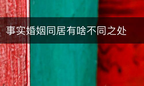事实婚姻同居有啥不同之处