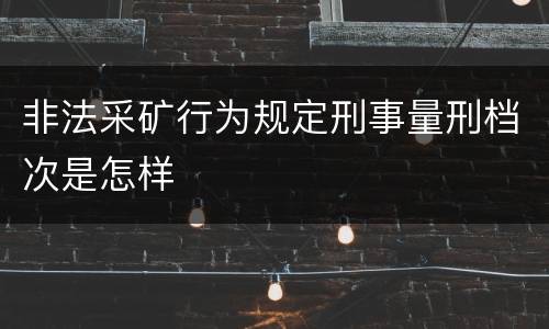 非法采矿行为规定刑事量刑档次是怎样
