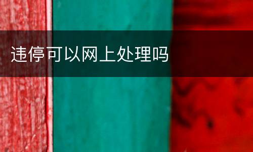 违停可以网上处理吗