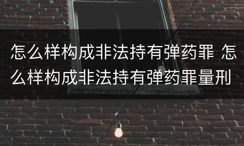 怎么样构成非法持有弹药罪 怎么样构成非法持有弹药罪量刑标准