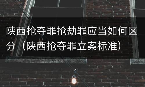 陕西抢夺罪抢劫罪应当如何区分（陕西抢夺罪立案标准）