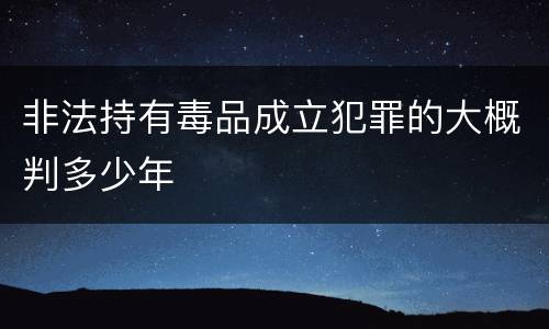 非法持有毒品成立犯罪的大概判多少年