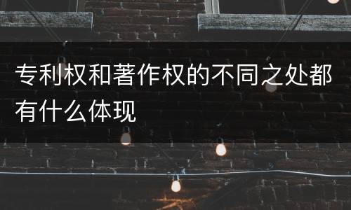 专利权和著作权的不同之处都有什么体现