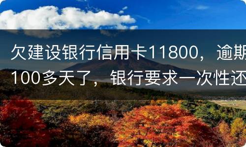 欠建设银行信用卡11800，逾期100多天了，银行要求一次性还款怎么办