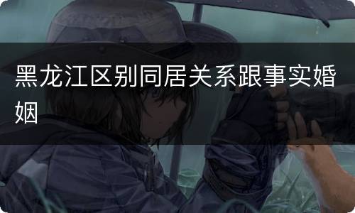 黑龙江区别同居关系跟事实婚姻