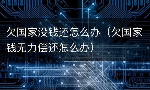 欠国家没钱还怎么办（欠国家钱无力偿还怎么办）