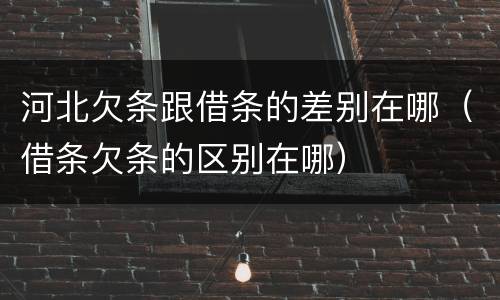 河北欠条跟借条的差别在哪（借条欠条的区别在哪）