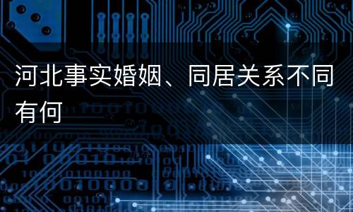 河北事实婚姻、同居关系不同有何