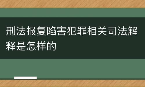 刑法报复陷害犯罪相关司法解释是怎样的