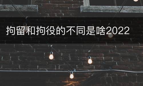 拘留和拘役的不同是啥2022