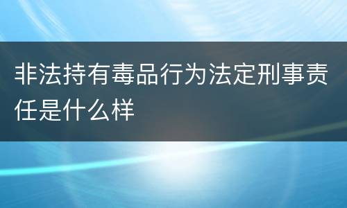 非法持有毒品行为法定刑事责任是什么样
