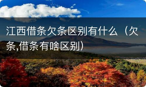 江西借条欠条区别有什么（欠条,借条有啥区别）
