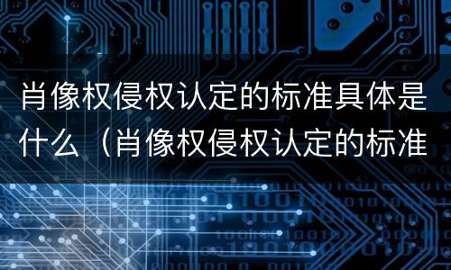 肖像权侵权认定的标准具体是什么（肖像权侵权认定的标准具体是什么内容）