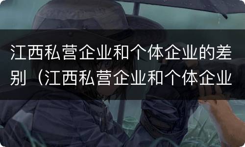 江西私营企业和个体企业的差别（江西私营企业和个体企业的差别在哪）