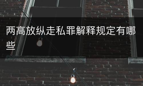 两高放纵走私罪解释规定有哪些