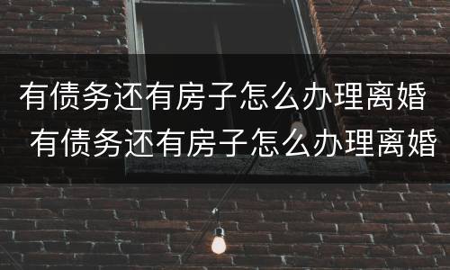 有债务还有房子怎么办理离婚 有债务还有房子怎么办理离婚手续