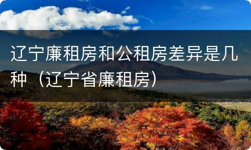 辽宁廉租房和公租房差异是几种（辽宁省廉租房）