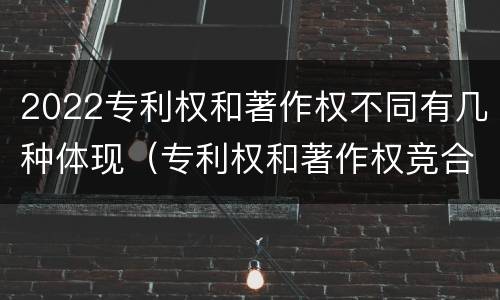 2022专利权和著作权不同有几种体现（专利权和著作权竞合）