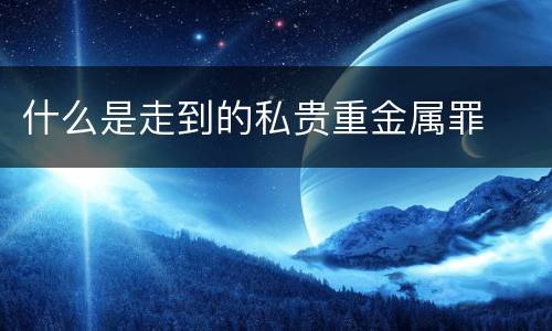 什么是走到的私贵重金属罪